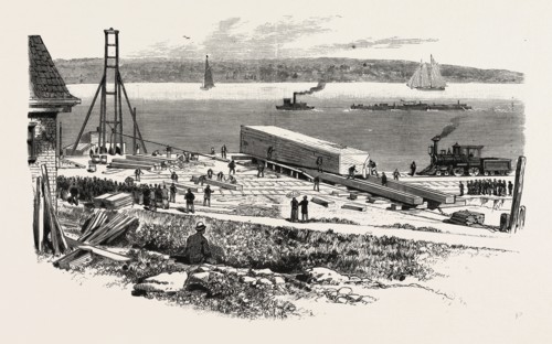 NEW YORK: THE REMOVAL OF THE OBELISK FROM THE FOOT OF NINETY-SIXTH STREET TO THE SITE IN CENTRAL