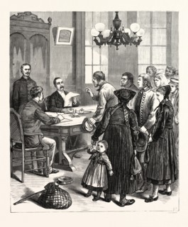 NEW YORK: THE GREAT WORK OF THE STATE COMMISSIONERS OF EMIGRATION, SUPERINTENDENT JACKSON LISTENING