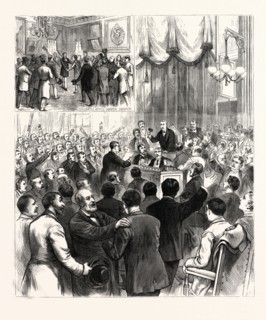 THE POLITICAL REVOLUTION IN NEW YORK: SCENE IN THE ALDERMANIC CHAMBER ON THE CONFIRMATION OF MAYOR