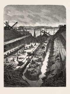 FRANCE: CHANGING THE COURSE OF THE SEINE, VIEW AT THE HEAD OF THE CUT