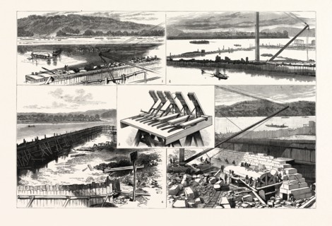 PENNSYLVANIA: THE NEW GOVERNMENT WORK AT DAVIS ISLAND DAM, PITTSBURGH: 1. The Ohio during low water