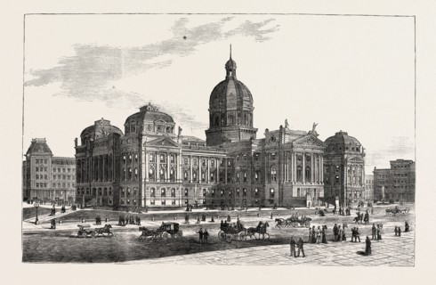 INDIANA: THE NEW STATE HOUSE AT INDIANAPOLIS, CORNER-STONE LAID SEPTEMBER 28TH