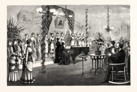 OHIO: FAN DRILL OF THE YOUNG LADIES OF THE LAKE ERIE SEMINARY AT PAINESVILLE, BEFORE