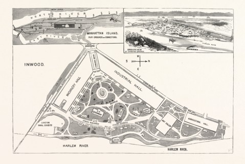 NEW YORK: GROUND PLAN AND ELEVATION OF THE BUILDINGS. AVENUES AND APPROACHES PROPOSED FOR THE