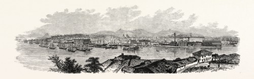 BRAZIL: VIEW OF THE CITY OF RIO DE JANEIRO, TAKEN FROM THE ITHA DAS COBRAS, IN THE BAY