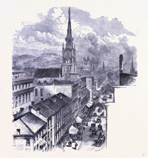 Fourth street in Cincinnati, United States of America