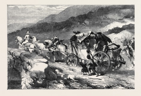 "THE STAGECOACH OF THE LAST CENTURY" PAINTED BY JOHN GILBERT, FROM THE EXHIBITION OF THE SOCIETY OF