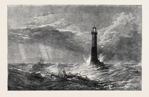 "THE LIGHTHOUSE " PAINTED BY CLARKSON STANFIELD, R.A., FOR THE PRIVATE THEATRICALS AT CAMPDEN HOUSE