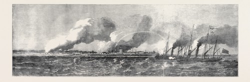 THE GUN BOATS "PINCHER" AND "SNAP" ATTACKING THE FORTS AT THE MOUTH OF THE NARVA