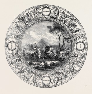 SEVRES PLATE, PAINTED WITH A SCENE FROM THE BATTLE OF MARENGO, FOR THE EMPEROR NAPOLEON I