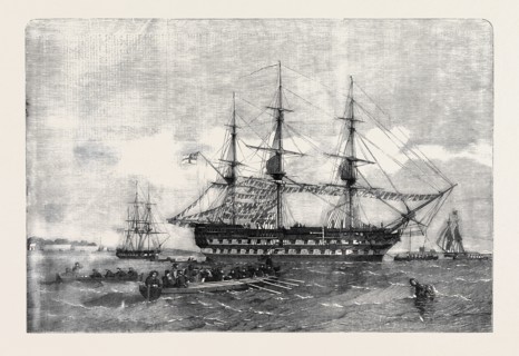 "THE BELLEISLE" HOSPITAL SHIP TAKING PROVISIONS ON BOARD
