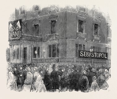 THE FALL OF SEBASTOPOL, THE FRENCH EMBASSY AT ALBERT GATE, ILLUMINATED