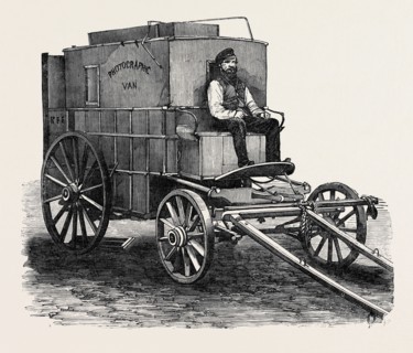 MR. FENTON'S PHOTOGRAPHIC VAN, FROM THE CRIMEAN EXHIBITION.
