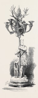 THE PARIS UNIVERSAL EXHIBITION: CANDELABRUM BY MINTON AND CO., PRESENTED TO QUEEN VICTORIA BY THE