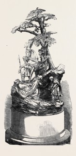 THE PARIS UNIVERSAL EXHIBITION: SILVER GROUP (WARWICK RACE PLATE, 1855), BY ELKINGTON AND CO.
