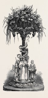 THE PARIS UNIVERSAL EXHIBITION: SILVER CENTRE-PIECE, BY CHARLES GRANT.