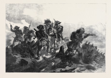 SARDINIAN CHASSEURS RESCUING THE BODY OF THEIR COMMANDER, CAPTAIN PROLA, AT THE BATTLE OF RIVOLI