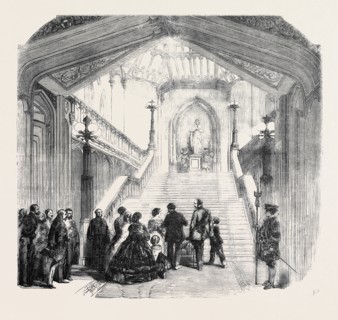 ARRIVAL OF THE KING OF SARDINIA AT WINDSOR CASTLE, THE GRAND STAIRCASE