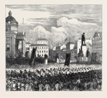 THE FARM LABOURERS' LOCK-OUT, TRADES' UNION DEMONSTRATION AT MANCHESTER IN FAVOUR OF THE LABOURERS
