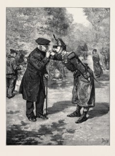 THE PIPING TIMES OF PEACE, FROM THE PICTURE BY F. BARNARD IN THE EXHIBITION OF THE ROYAL ACADEMY