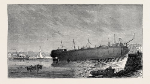 THE ATTEMPT TO LAUNCH THE IRONCLAD " INDEPENDENCIA" BUILT FOR THE BRAZILIAN GOVERNMENT, AUGUST 15,