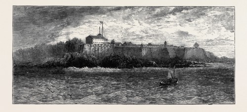 THE ESCAPE OF MARSHAL BAZAINE, VIEW OF THE TERRACE FROM WHICH HE IS SAID TO HAVE LET HIMSELF DOWN