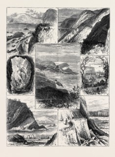 A VISIT TO ILFRACOMBE, 1. View from the Hotel Garden. 2. The Torrs. 3. Briery Cave, Watermouth. 4.