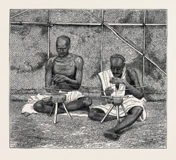 THE CEYLON PEARL FISHERY, DRILLING HOLES IN THE PEARLS