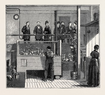 ELECTRO AND SILVER PLATING, SKETCHED AT THE WORKS OF MESSRS. ELKINGTON AND CO., VISITED BY H.R.H.