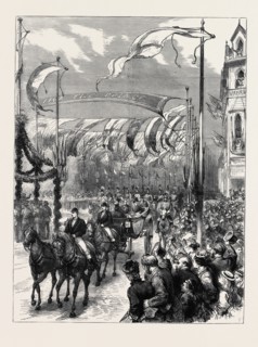 THE PRINCE AND PRINCESS OF WALES AT BIRMINGHAM, THE PROCESSION PASSING DOWN GREAT HAMPTON STREET,