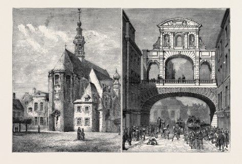LEFT IMAGE: THE OLD BÃƒâ€°GUINAGE AT GHENT, NOW IN COURSE OF DESTRUCTION, RIGHT IMAGE: TEMPLE BAR,