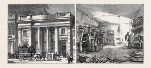LEFT IMAGE: THE CUTLERS' HALL, RIGHT IMAGE: THE IVORY ROOM AT THE WORKS OF MESSRS. RODGERS AND SONS