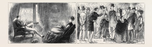 MARRIAGE BY ADVERTISEMENT: LEFT IMAGE: HATCHING THE PLOT, RIGHT IMAGE: AT THE BAND IN MERRION