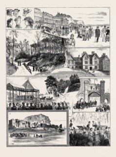 THE ROYAL VISIT TO HASTINGS: 1. On the Parade; 2. Some Hats and Heads; 3. The Chalybeate Well in