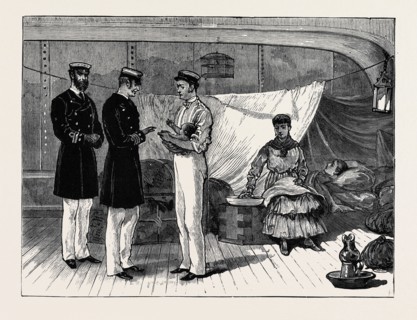 ARRIVAL OF THE LATEST BRITISH REFUGEE ON BOARD THE "ROSINA" IN ALEXANDRIA HARBOUR