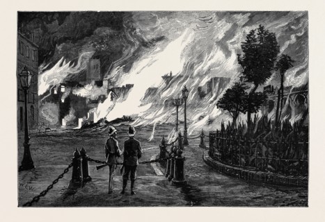 THE WAR IN EGYPT: ALEXANDRIA: THE GRAND SQUARE DURING THE CONFLAGRATION