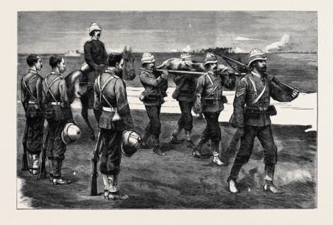 THE WAR IN EGYPT: BRINGING HOME THE BODY OF LIEUTENANT H.G.L. HOWARD-VYSE, OF THE 60TH RIFLES,