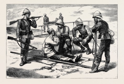 THE WAR IN EGYPT: THE FIRST PRISONER OF WAR, AN ARAB WOUNDED AND CAPTURED DURING THE RECONNAISSANCE