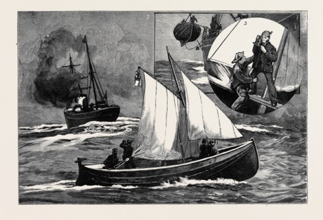 SEVEN HUNDRED MILES IN THE "BERTHON" COLLAPSIBLE LIFEBOAT: 1. Lowering the Boat from the Royal Mail