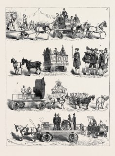 THE PRESTON GUILD FESTIVAL, THE TROPHIES IN THE TRADES PROCESSION: 1. The Brickmakers; 2. The