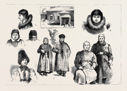 LIFE AND CHARACTER IN WESTERN SIBERIA: 1. Governor's House, Jakutsk, Siberia; 2. Girl, St.
