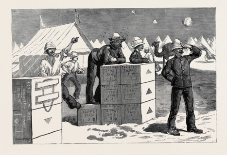 THE WAR IN EGYPT: THE FIRST RIFLE VOLUNTEERS UNDER FIRE: THE POST OFFICE CORPS AT KASSASSIN,