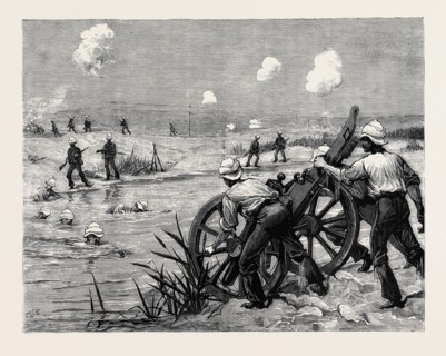 THE WAR IN EGYPT: THE FIGHT AT KASSASSIN, SEPTEMBER 9, LIEUTENANT STANHOPE AND TWO MEN OF THE