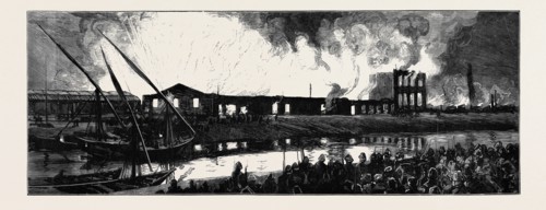 THE WAR IN EGYPT, THE OCCUPATION OF CAIRO: THE EXPLOSION AT THE CAIRO RAILWAY STATION, VIEW FROM