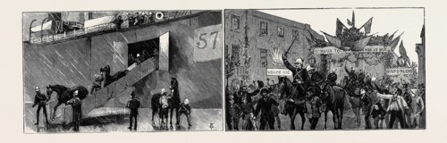 THE RETURN OF THE TROOPS FROM EGYPT: THE RETURN OF THE GUARDS, DRY (?) LAND AT LAST: LANDING HORSES