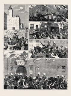 THE RETURN OF THE TROOPS FROM EGYPT, SCENES IN THE STREETS DURING THE MARCH OF THE ROYAL HORSE