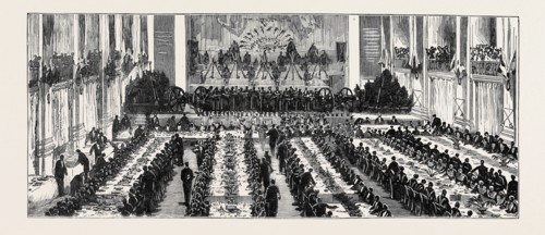 THE RETURN OF THE SOLDIERS AND SAILORS FROM EGYPT: BANQUET GIVEN BY THE MAYOR AND CITIZENS OF