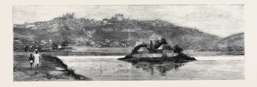 ANTANANARIVO FROM THE QUEEN'S ISLAND, SHOWING THE QUEEN'S PALACE ON THE TOP OF THE HILL, AND HER