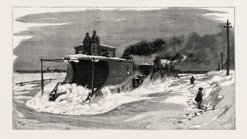 A SNOW-PLOUGH ON THE GRAND TRUNK RAILWAY, CANADA