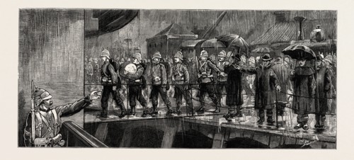 THE REBELLION IN THE SOUDAN (SUDAN), REINFORCEMENTS LEAVING PORTSMOUTH: THE MARINE LIGHT INFANTRY